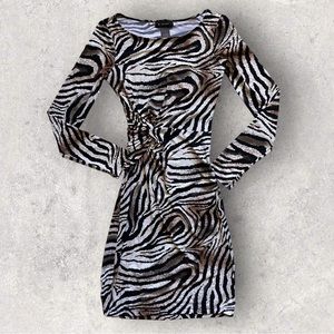 B Smart Zebra Print Dress Women Size 4